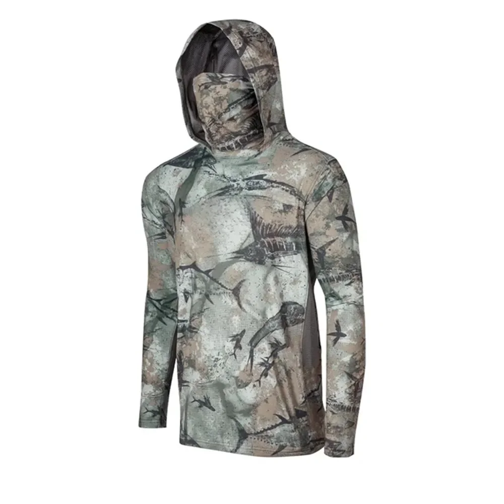 Fishing Mask Sun Protection - Camouflage Visserijshirt UPF 50 Lange Mouwen
