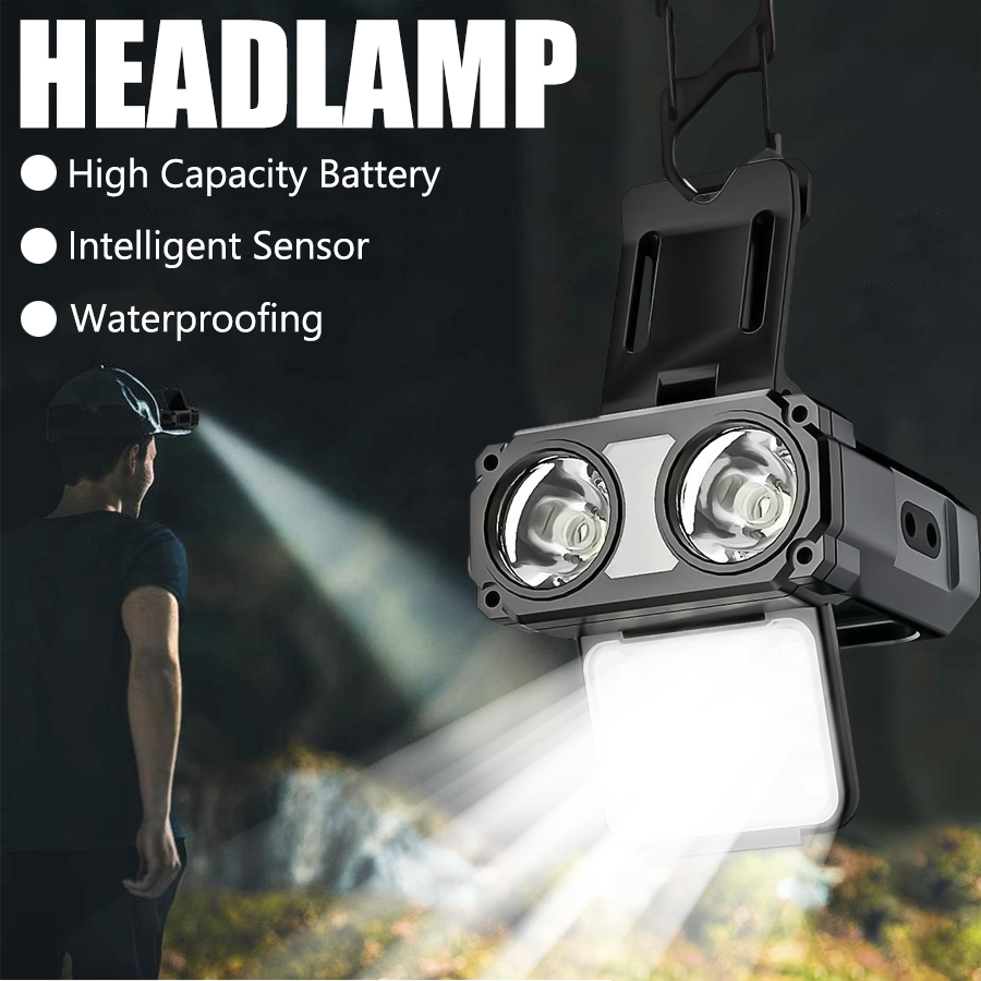Fishing Hat - Sensor COB LED-koplamp Cap Clip Light