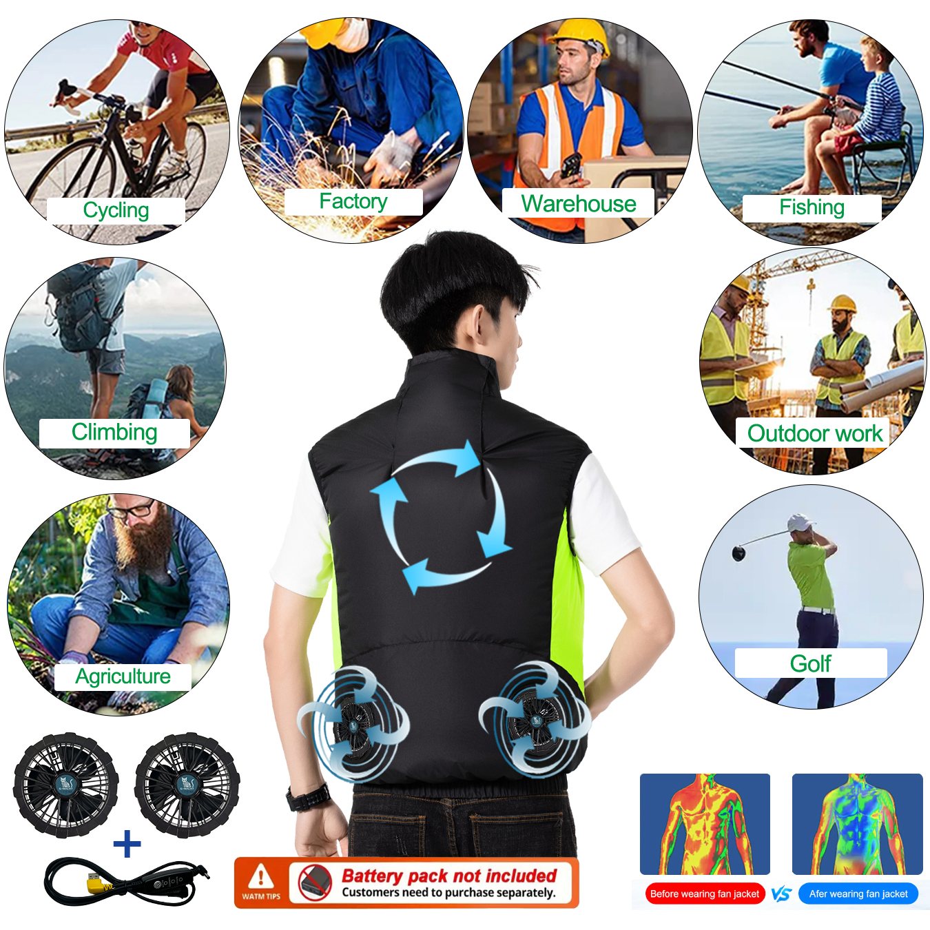 Zomer ademend draagbaar koelve - Fishing Vest recensie en prijs
